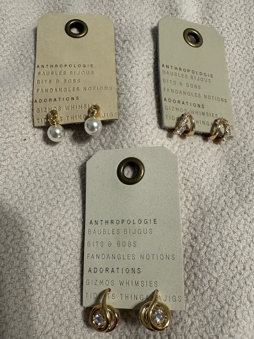 NWT Anthropologie Set of 3 Earrings Bundle